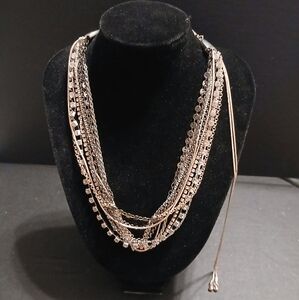 Womens draw string multi strand necklace